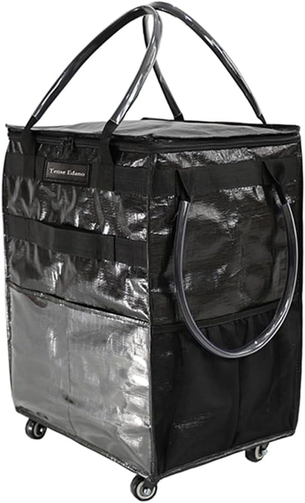 Reusable Grocery Bag on Wheels Large Capacity Shopping Trolley Foldable Rolling