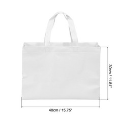 30x40cm Reusable Gift Bag, 10Pcs Horizontal Style Non-Woven, White