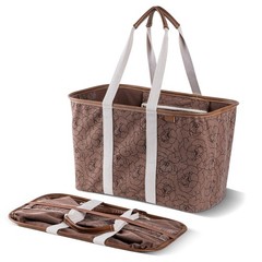 CleverMade Collapsible LUXE Tote, 30L Foldable Grocery Shopping Bag with Stru…