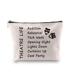 PXTIDY Theatre Life makeup Bag Drama Theater Gifts Comedy middle, beige