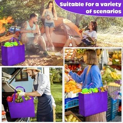 Large Reusable Grocery Shopping Bags Non Woven Foldable Handles 16x6x12 Inch