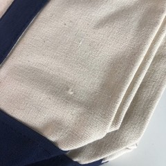 VTG Canvas Tote Bags LOT OF 2 NAVY REUSABLE Zipper Closure