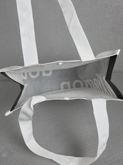 Lululemon Reusable Shopping Button Tote Bag Medium White Black FAST SHIPPING