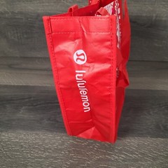 Lululemon Reusable Small Bag Red White Lunch Gym Snap Closure