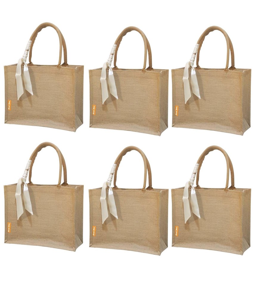 Burlap Tote Bag Set with Handles,15.35 * 5.91 * 11.81 Inches Jute Tote Waterp…