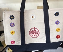 Trader Joe’s Embroidery XL Bag 18 Beautiful Flowers 🌺