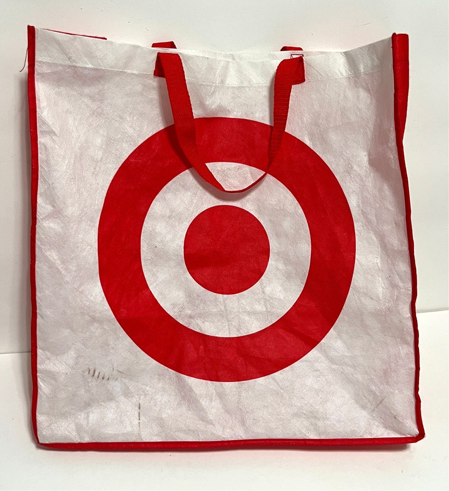 TARGET Large Bullseye Logo Red White Reusable Tote Foods Groceries Shopping Bag