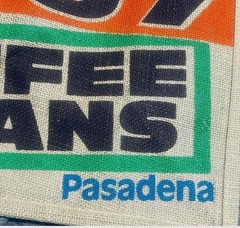 NEW Trader Joe’s COFFEE BEANS JUTE BURLAP REUSABLE TOTE CARRY BAGS 1967 PASADENA
