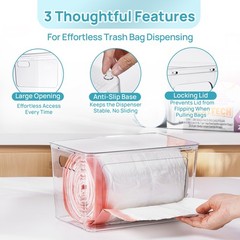 Vtopmart 2 Pack Trash Bag Holder, Stackable Garbage 2 Pack, Clear