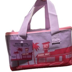 FREE SHIPPING]Trader Joe’s Mini Insulated Bag,SET OF 3:Pink Stripe, Violet, Blue