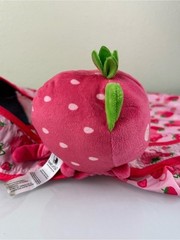 Tee Turtle Strawberry Cat Reusable Tote Shopping Bag with Plush Shoulder Toy