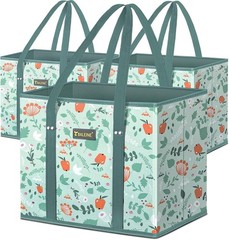 Sturdy Reusable Grocery Bags 3 Pack Foldable and Water Resistant for Shopping