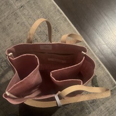 Apolis Global Citizen Miraval Canvas Tote Bag Pink/Beige 12x6x16