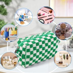 RAIHOMKIT 6 PCS Checkered Cosmetic Bags, Makeup Bags for