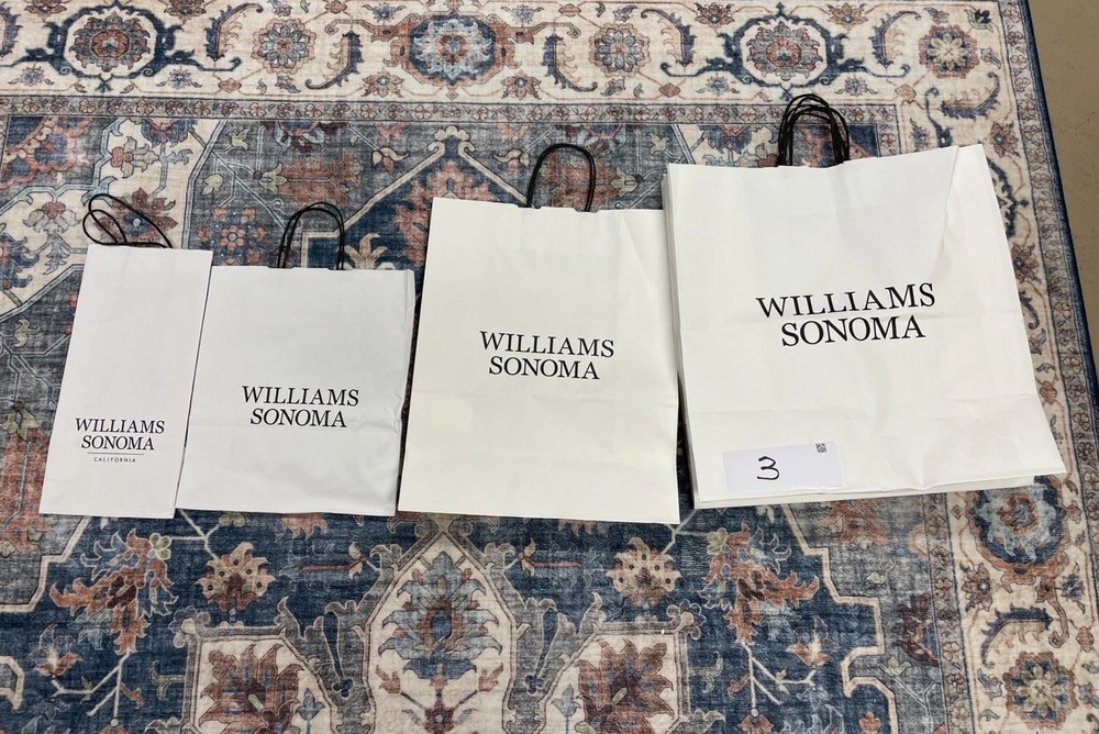 6 Williams Sonoma Shopping Bags 4 Sizes