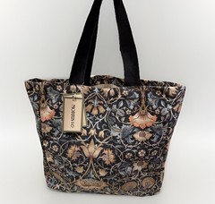 NWT MORRIS & Co. COTTON CANVAS FLORAL SHOPPING TOTE BOOK BAG 16in TALL