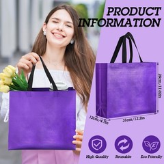80 Pcs Reusable Gift Bags Set Glossy Grocery Gift Tote Bag with Hadnle for We…