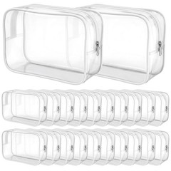 QsiuYbng 20 Pieces Clear Travel Makeup Bag 7.09 x 4.76 x 2.36 inches, White