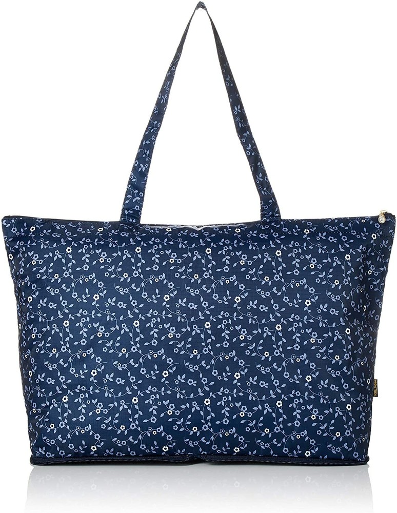 HAPITAS Eco Friendly Tote Travel Bag Flower Waltz Navy 20L