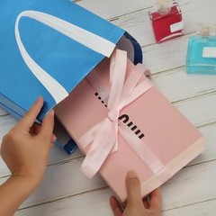 40 PCS Light Blue Glossy Reusable Grocery Tote Gift Bag With Handle 10×8 Inch
