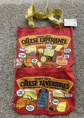 Trader Joes Cheese Bag Tote Cotton Canvas Cheese Experience Lot of 2 NEW