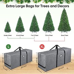 Christmas Tree Storage Bag, Heavy Duty 900D Oxford Fabric with 9 ft Grey