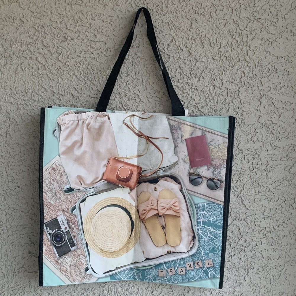 Reusable Grocery Bags Durable Multi Use Large Foldable Totes 19” x 17” x 7.5”