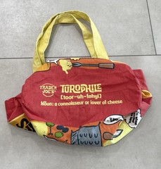 Trader Joes ReusableCHEESE ADVENTURES Shopping Grocery Tote Bag Washable Canvas
