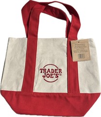 TRADER JOE’S MINI CANVAS TOTE BAG RED NWT SOLD OUT IN STORE 🎁