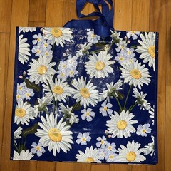 New🌼REUSABLE 🌼SHOPPING TRAVEL TOTE BAG DAISIES 🌼ECO FRIENDLY GOODWILL HEAVY