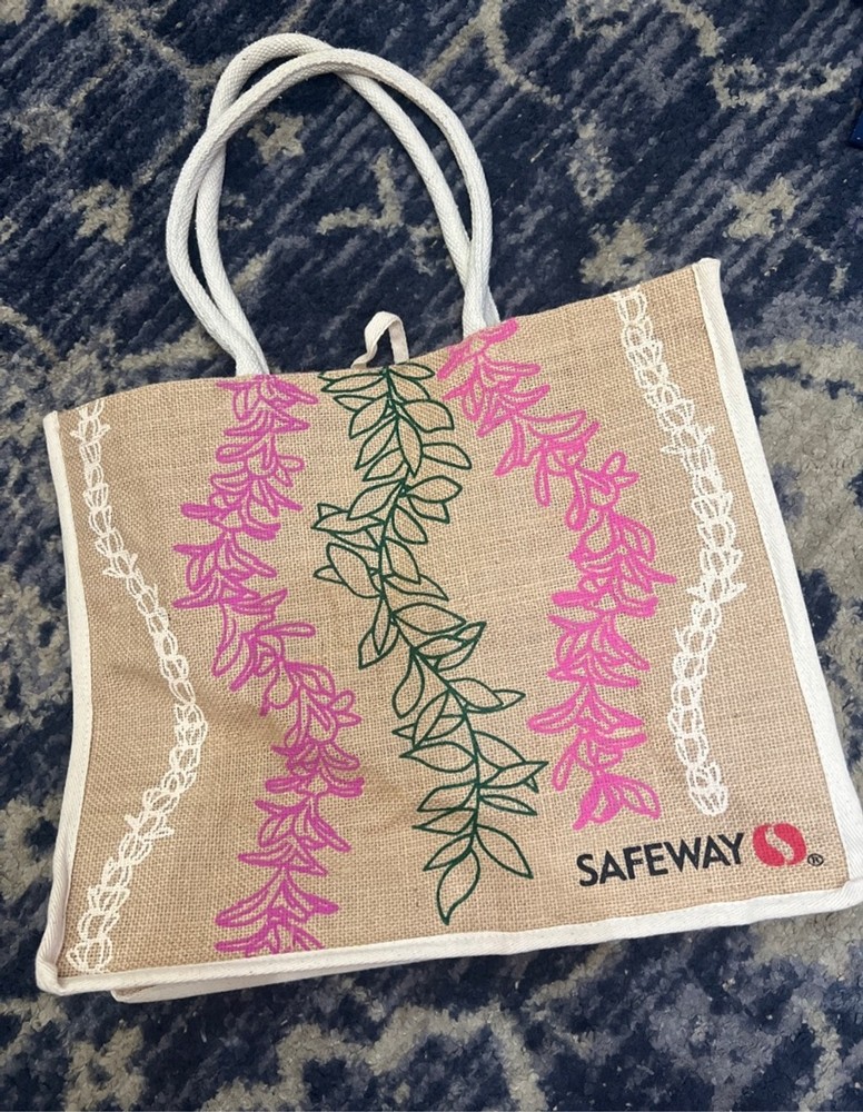 Safeway Hawai’i Large reusable burlap tote bag