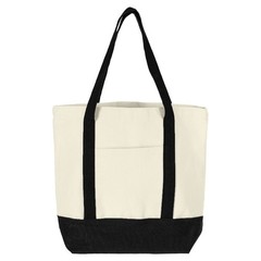 Canvas Tote Bag with Zipper,1Pcs 16″ x 14″ x 4″ Canvas Tote Bags(Black)