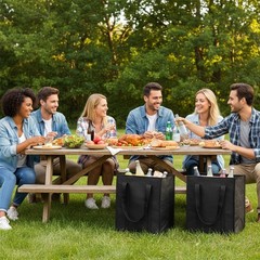 8 Pcs Large Insulated Grocery Bags Reusable Thermal Cooler Bag Totes with Zip…