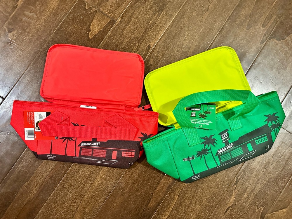 NWT Trader Joe’s Mini Insulated Bag SET: Red and Green