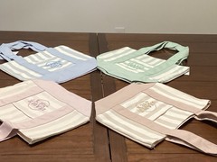 Trader Joe’s Reusable Tote Shopping Bags Set of 4 Multicolor Striped