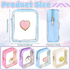 4 Pcs Preppy Patch Makeup Bag Cute Chenille Letter Pouch Cosmetic Makeup…