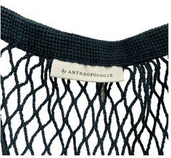Anthropologie Indigo Blue Cotton Mesh French Market Tote Bag