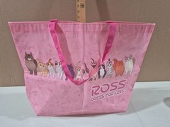 ROSS – DRESS FOR LESS Pink Cat Large Reusable Tote Shopping Bag, 23″x17″