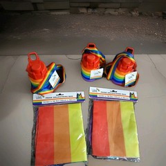 Pride Lot All New Three Collapsible Bottles Two Draw String Bags New with Tags