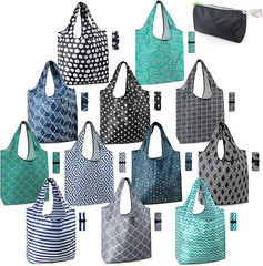 Reusable Grocery Bags Lightweight Durable Shopping Bags Washable Foldable 12 Pac