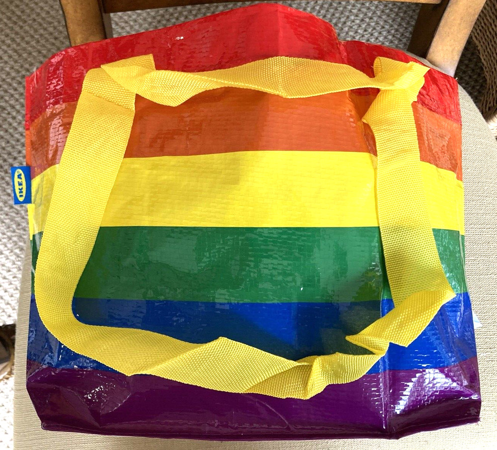 6 New Ikea Storstomma Rainbow Bag SMALL Shopping Storage Gay Pride