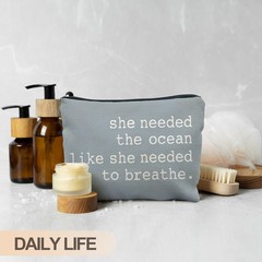 RYYCDOI Blue Beach Makeup Bag, Ocean 10 x 7.5 inches, She need the ocaen