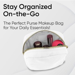 DANCOUR Small Cosmetic Case, White, for Purse Organization, Mini, White