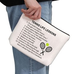 G2TUP Tennis Gift Life Lesson Makeup Bag White