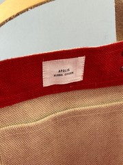 Apolis Global Large Reusable Red Jute Market Bag Tote Lady Sybil Customized