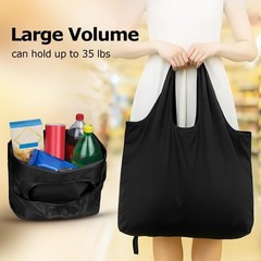 1|2|4 Pack Available1 Foldable Shopping Bag, Medium, A1-black