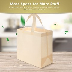 50 Pieces Reusable Totes Bag Bulk Shopping Bags Non Woven Grocery handbag wit…
