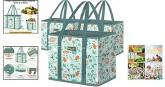 Sturdy Reusable Grocery Bags 3 Pack Foldable and Water Resistant for Shopping