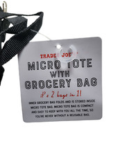 Trader Joe’s Red Micro Tote With Grocery Bag 2 In 1 Mini Limited Edition New