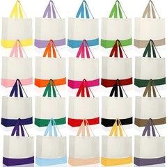 20 Pack 12 oz Large 18.5 x 15 Inch Canvas Sublimation Tote Bags Bulk with Han…